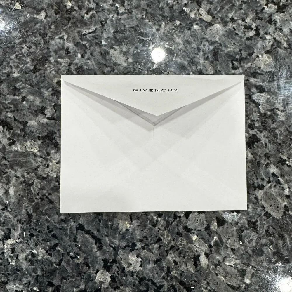 Givenchy White Envelope Authentic Button Add on Logo Storage Flap Open + Tag